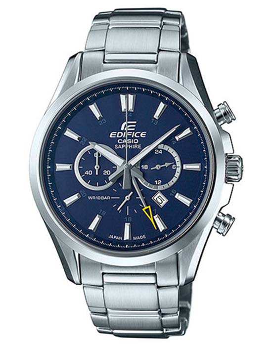 Casio Casio Edifice EFB-504JD-2A  EFB-504JD-2A кварцевые мужские часы синий циферблат, браслет нержавеющая сталь — вид спереди
