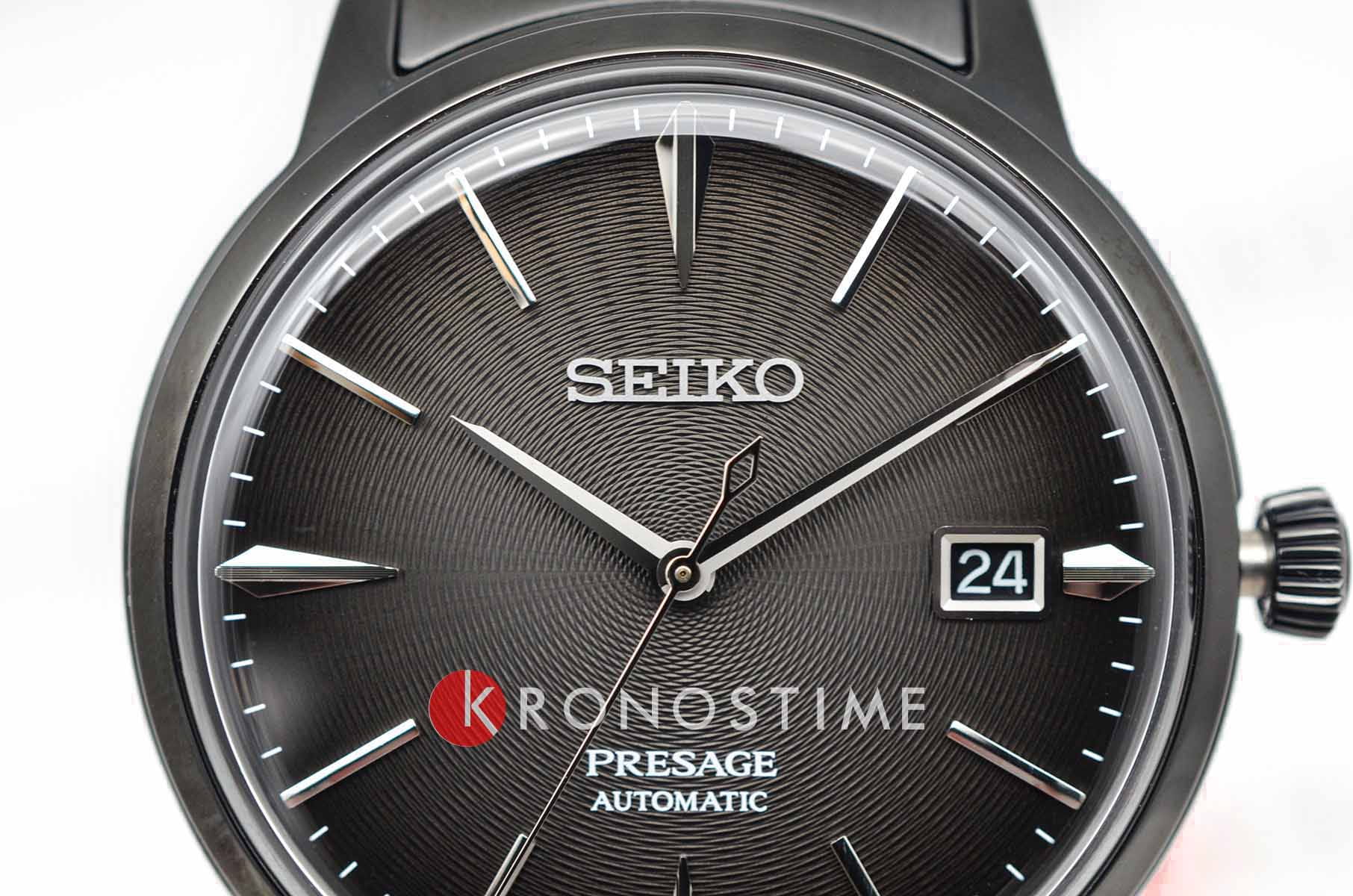 Seiko Seiko Presage SRPJ15J1 механические мужские часы часы крупный план черный циферблата