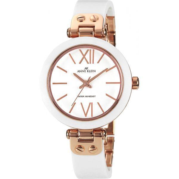 Anne Klein Anne Klein Classic  1196RGWT  1196RGWT кварцевые женские часы белый циферблат, браслет  — вид спереди