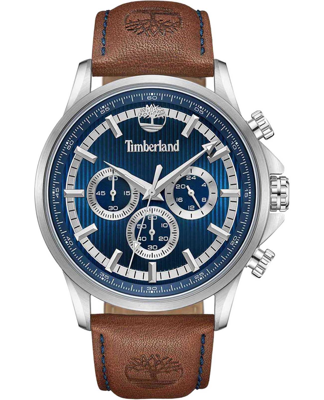 Timberland Timberland Bernardston TDWGF0054602  TDWGF0054602 кварцевые мужские часы синий циферблат, браслет кожаный — вид спереди