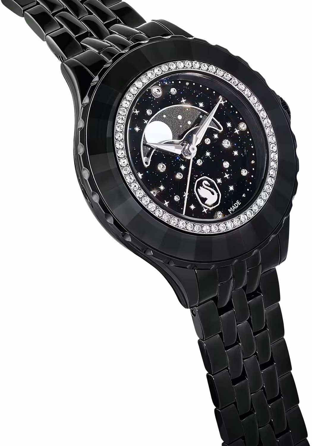 Swarovski Swarovski Octea Moon 5677497 женские часы черный циферблат на запястье