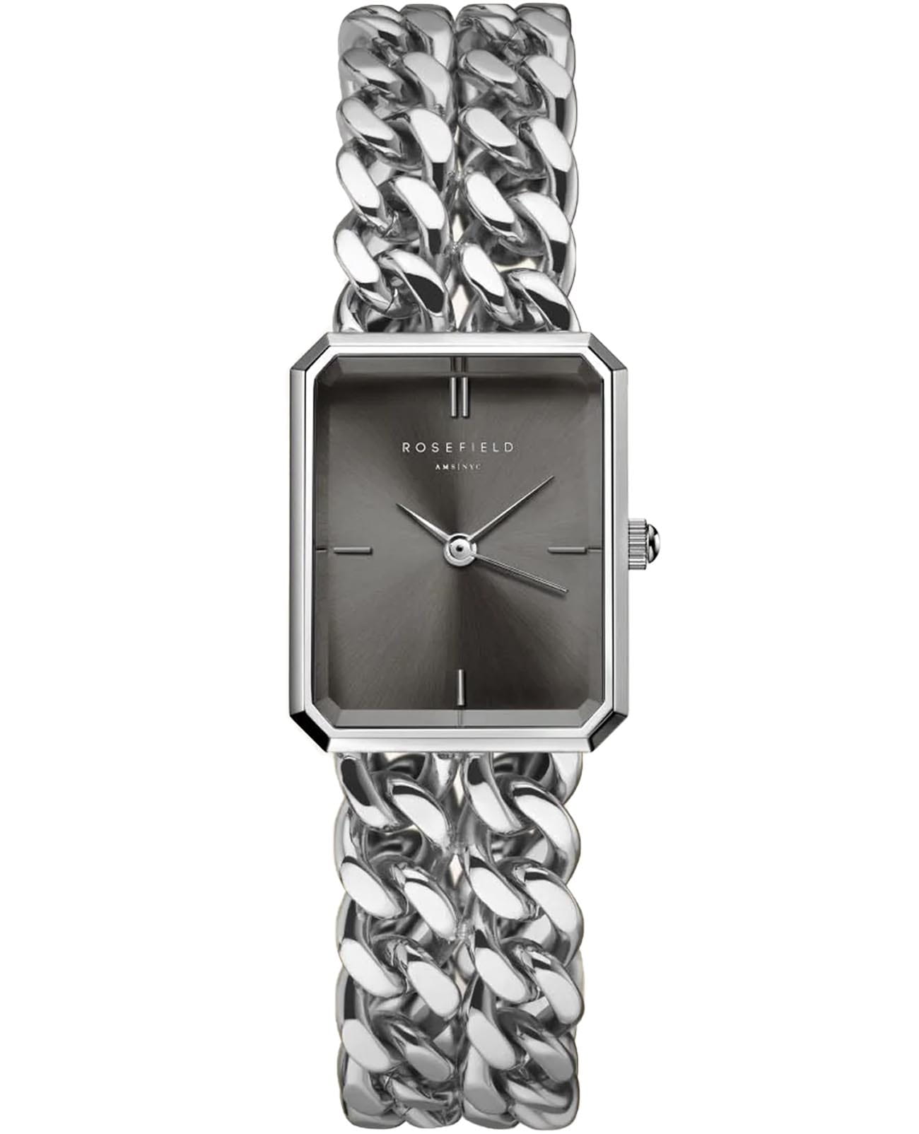 Rosefield Rosefield The Octagon SGSSS-O78  SGSSS-O78 кварцевые женские часы черный циферблат, браслет нержавеющая сталь — вид спереди