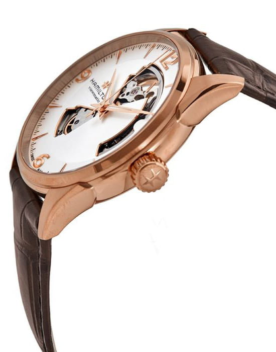 Hamilton Hamilton Jazzmaster Open Heart Auto H32735551, jazzmaster швейцария мужские часы на браслете кожаный боковой вид