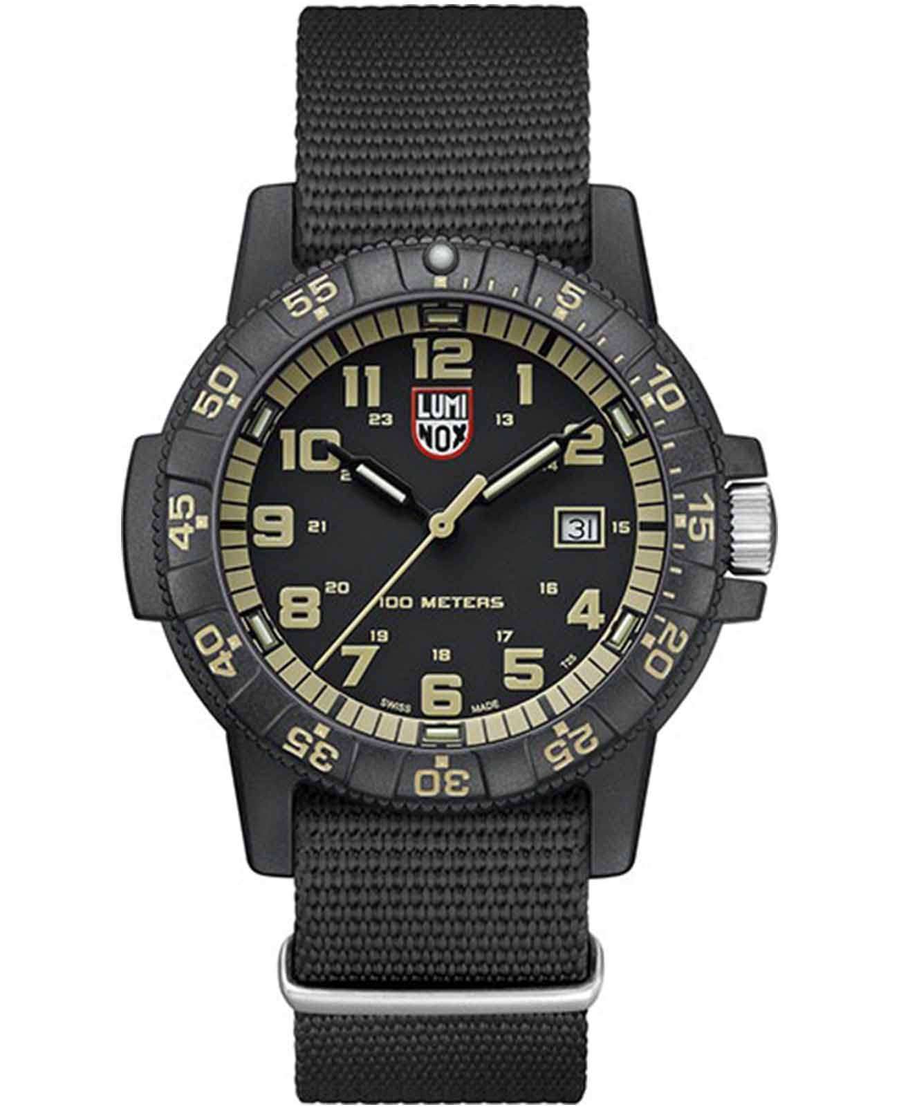Luminox Luminox Leatherback Sea Turtle XS.0333  XS.0333 кварцевые мужские часы черный циферблат, браслет нейлон — вид спереди