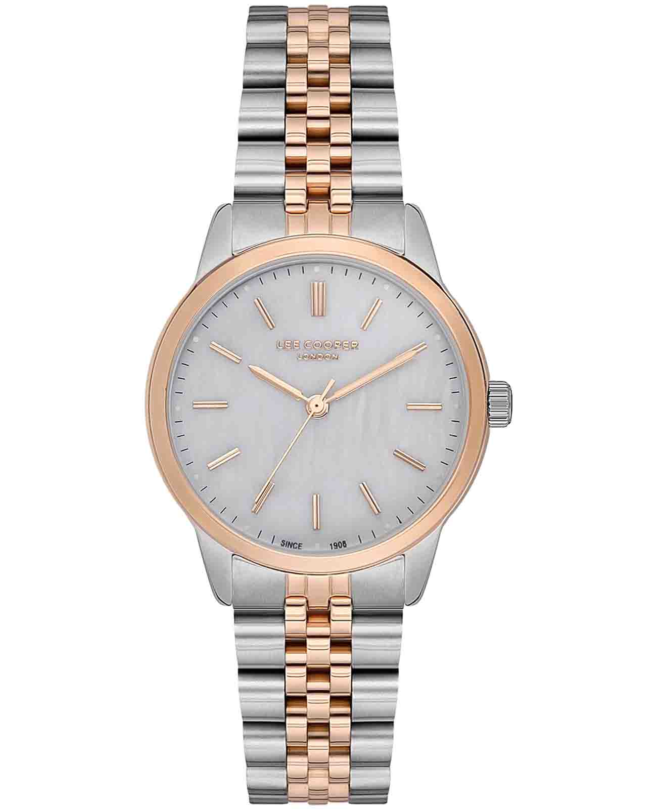 Lee Cooper Lee Cooper LC07144.520  LC07144.520 кварцевые женские часы перламутровый циферблат, браслет нержавеющая сталь с ip-покрытием — вид спереди