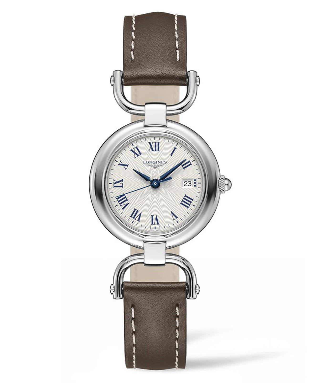 Longines Longines Equestrian Collection L6.131.4.71.2  L61314712 кварцевые женские часы белый циферблат, браслет кожаный — вид спереди