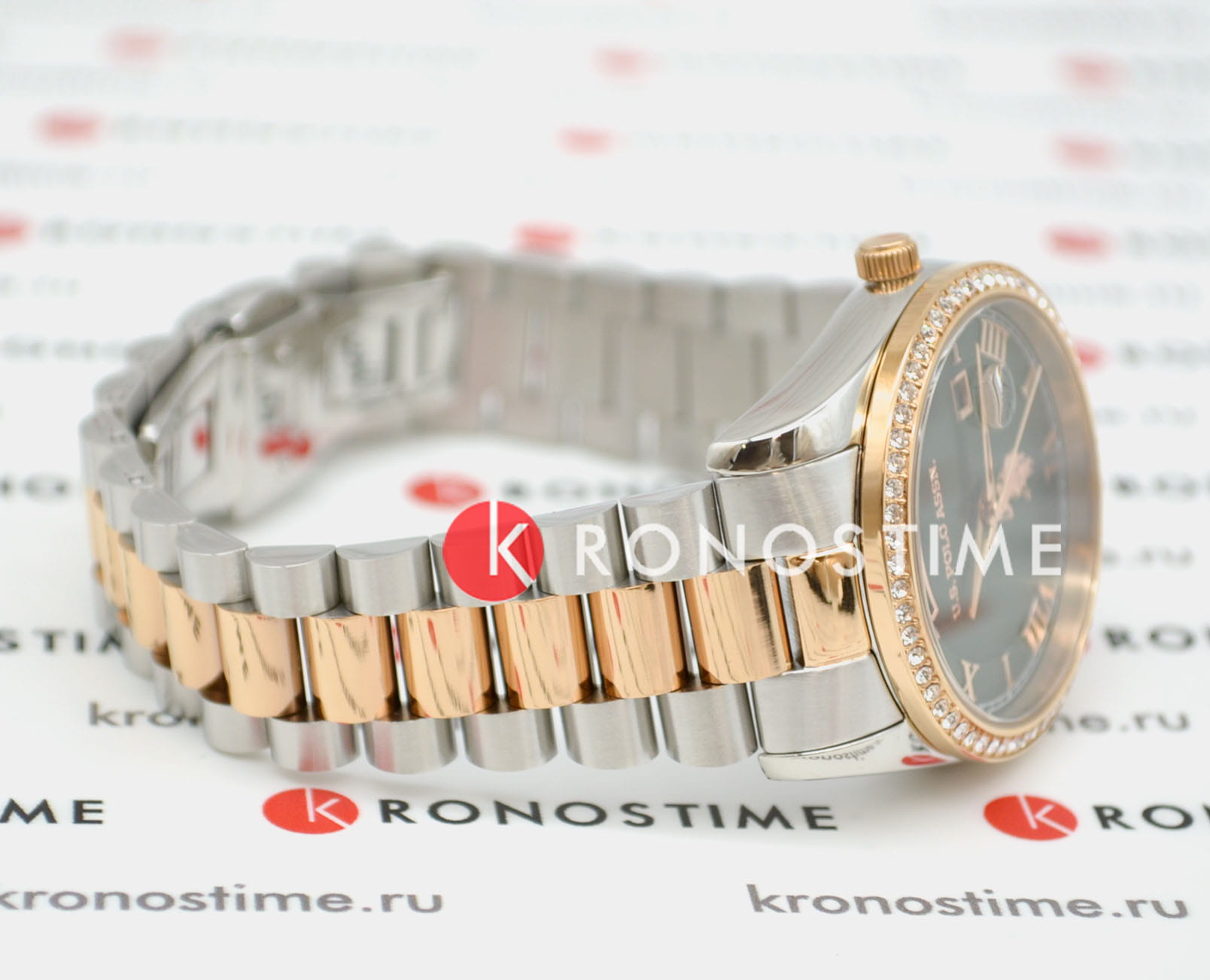 U.S. Polo Assn. U.S. Polo Assn. Stile USPA2054-05 кварцевые женские часы часы крупный план зеленый циферблата