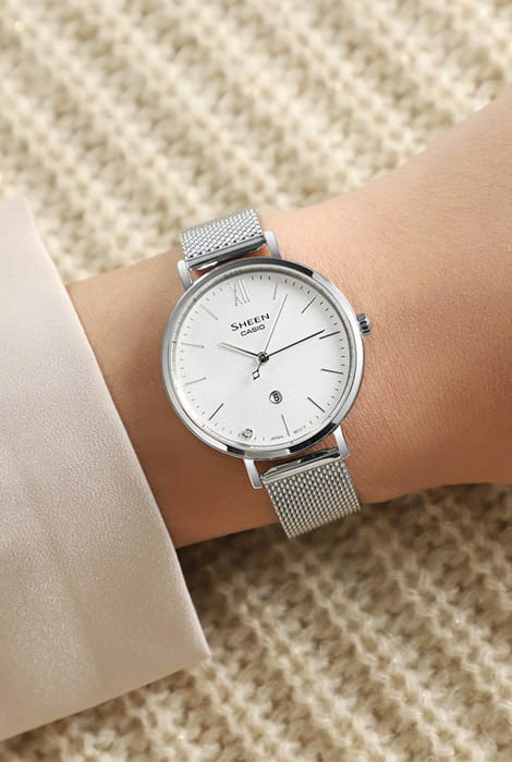 Casio Casio Sheen SHE-4540M-7AUDF , наручные женские часы фото под углом