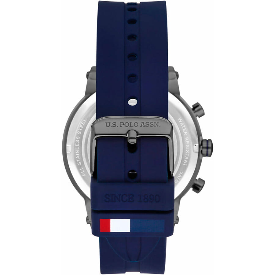 U.S. Polo Assn. U.S. Polo Assn. Crossing USPA1008-05,  сша мужские часы на браслете силикон боковой вид