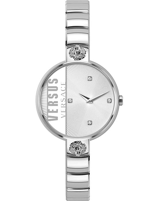 Versus Versace VSP1U0119  VSP1U0119 кварцевые женские часы серебристый циферблат, браслет нержавеющая сталь — вид спереди