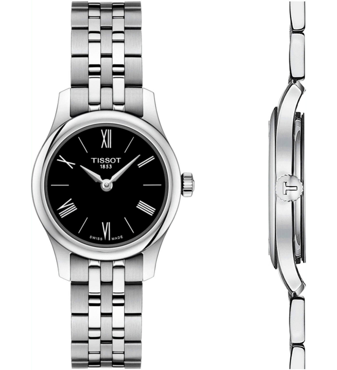 Tissot Tissot Tradition 5.5 Lady T063.009.11.058.00, t-classic швейцария женские часы на браслете нержавеющая сталь боковой вид