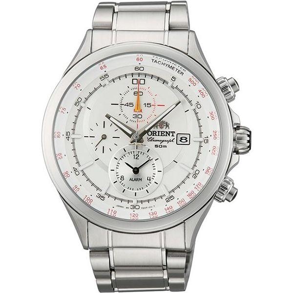 Orient Orient TD0T006W (FTD0T006W)  FTD0T006W кварцевые мужские часы белый циферблат, браслет нержавеющая сталь — вид спереди