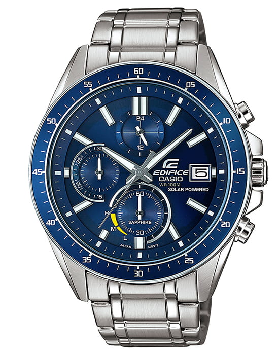 Casio Casio Edifice EFS-S510D-2A EFS EFS-S510D-2A кварцевые мужские часы синий циферблат, браслет нержавеющая сталь — вид спереди