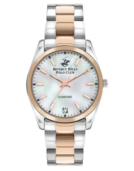 Beverly Hills Polo Club Beverly Hills Polo Club BP3301X.520  BP3301X.520 кварцевые женские часы перламутровый циферблат, браслет нержавеющая сталь с ip-покрытием — вид спереди
