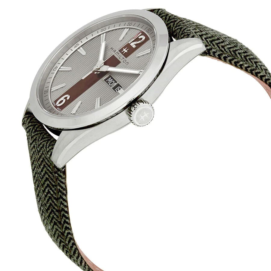 Hamilton Hamilton Broadway Day Date Quartz H43311985, broadway швейцария мужские часы на браслете тканевый боковой вид
