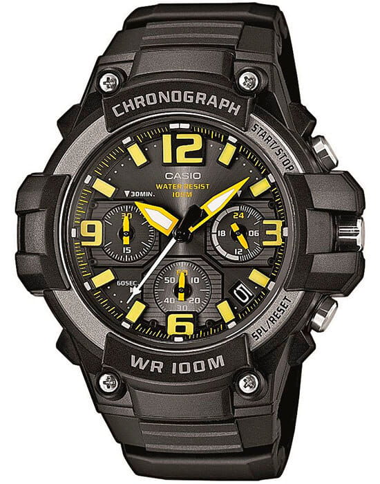 Casio Casio Collection MCW-100H-9A  MCW-100H-9A кварцевые мужские часы черный циферблат, браслет пластик — вид спереди