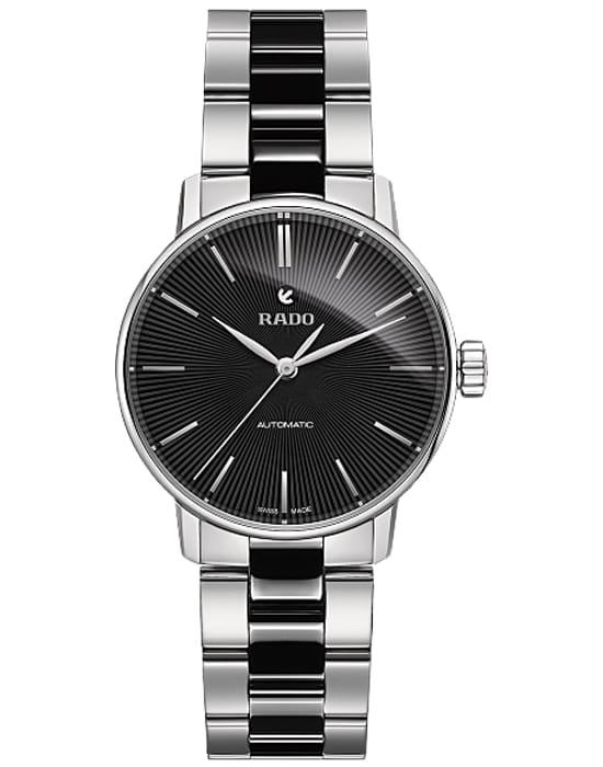Rado Rado Coupole Classic Automatic R22862152 Classic R22862152 механические женские часы черный циферблат, браслет сталь + высокотехнологичная плазменная керамика — вид спереди