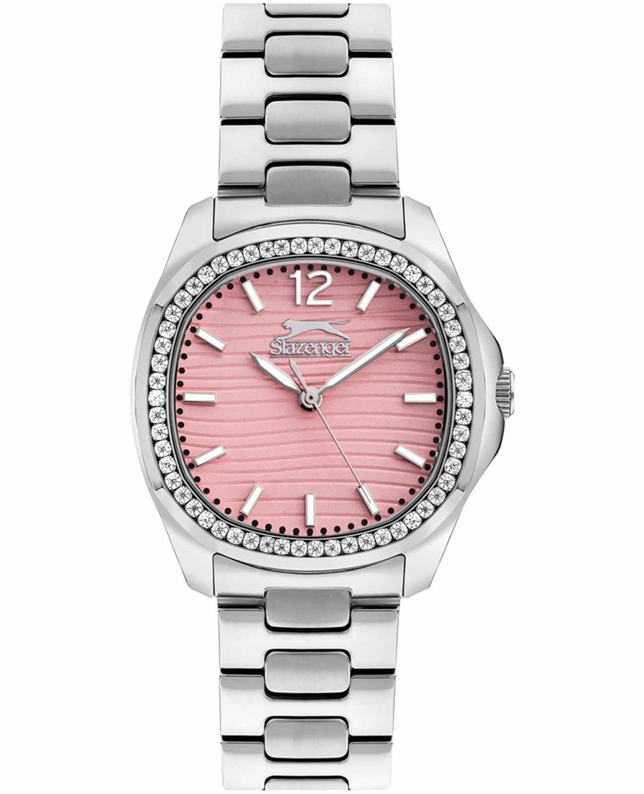 Slazenger Slazenger SL.09.2238.3.09  SL.09.2238.3.09 кварцевые женские часы розовый циферблат, браслет нержавеющая сталь — вид спереди