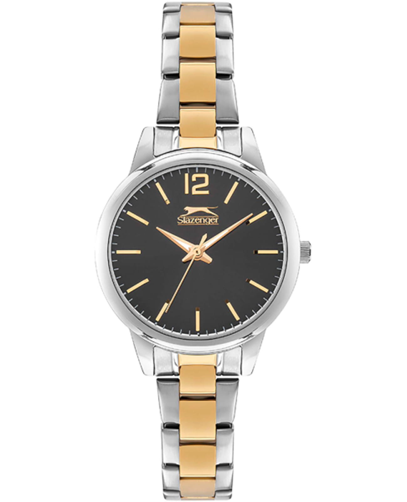 Slazenger Slazenger SL.09.2016.3.03  SL.09.2016.3.03 кварцевые женские часы черный циферблат, браслет суперметалл с ip покрытием — вид спереди