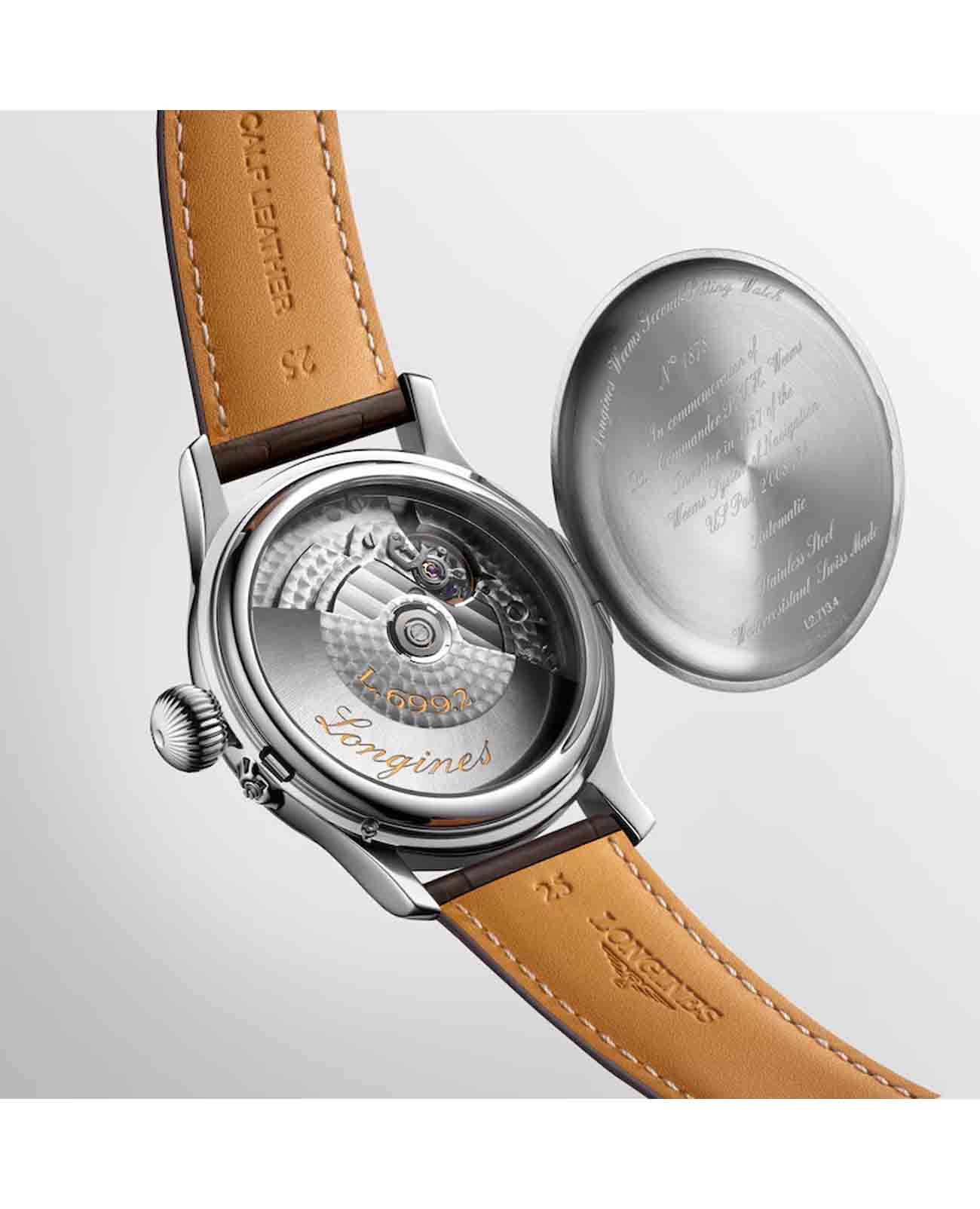Longines Longines Weems Second-Setting Watch L2.713.4.13.0, heritage швейцария мужские часы на браслете кожаный боковой вид
