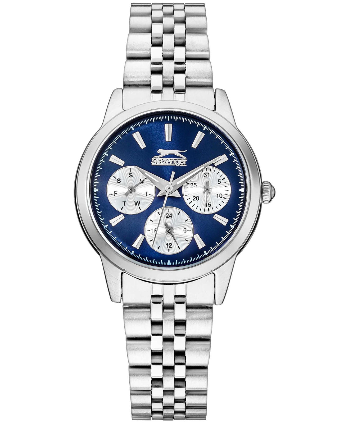 Slazenger Slazenger SL.09.6533.4.03  SL.09.6533.4.03 кварцевые женские часы синий циферблат, браслет суперметалл — вид спереди