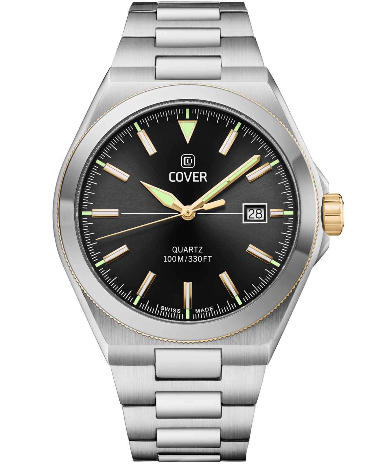 Cover Cover Iconosteel CO213.03  CO213.03 кварцевые мужские часы черный циферблат, браслет нержавеющая сталь — вид спереди