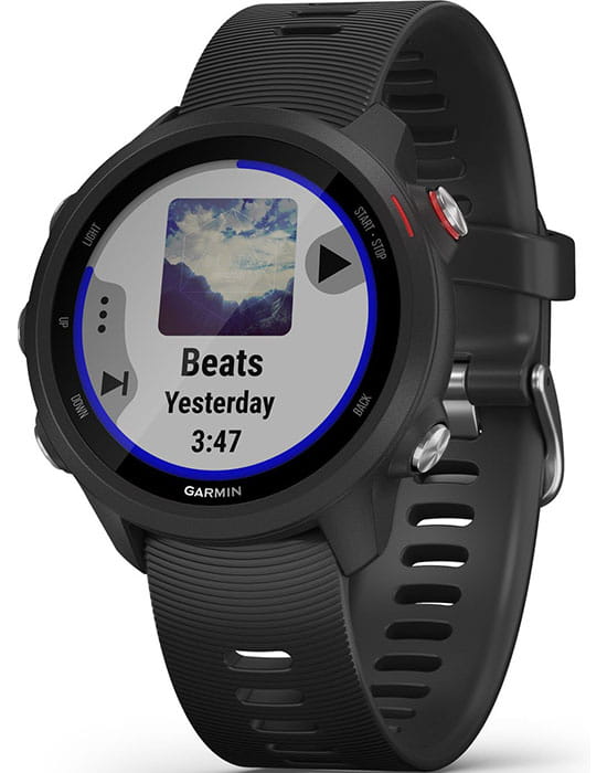 Garmin Garmin Forerunner 245 Music 010-02120-30  010-02120-30 электронные мужские часы цветной циферблат, браслет силикон — вид спереди