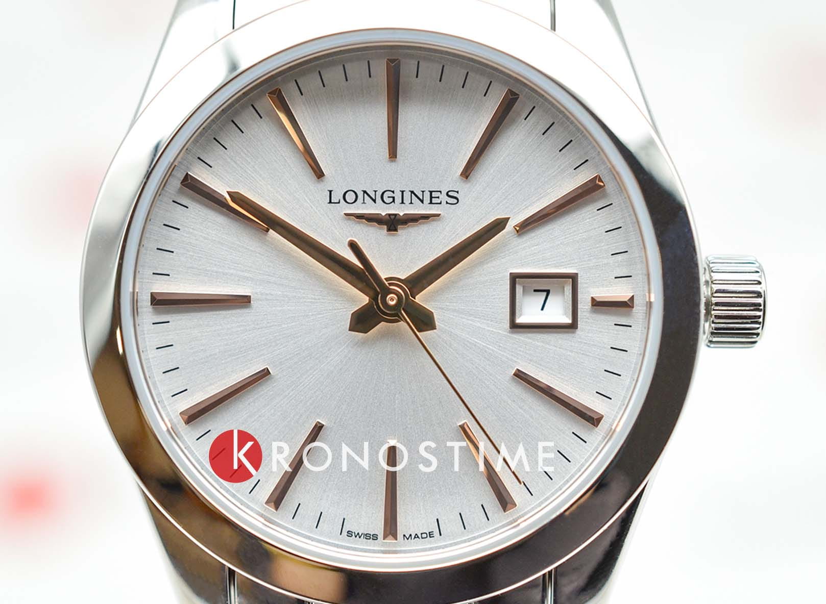 Longines Longines Conquest Classic L2.286.4.72.6, conquest classic швейцария женские часы на браслете нержавеющая сталь боковой вид
