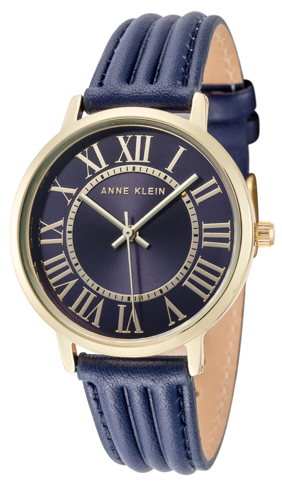 Anne Klein Anne Klein Leather 3836GPNV сша наручные женские часы заводная головка с логотипом Anne Klein