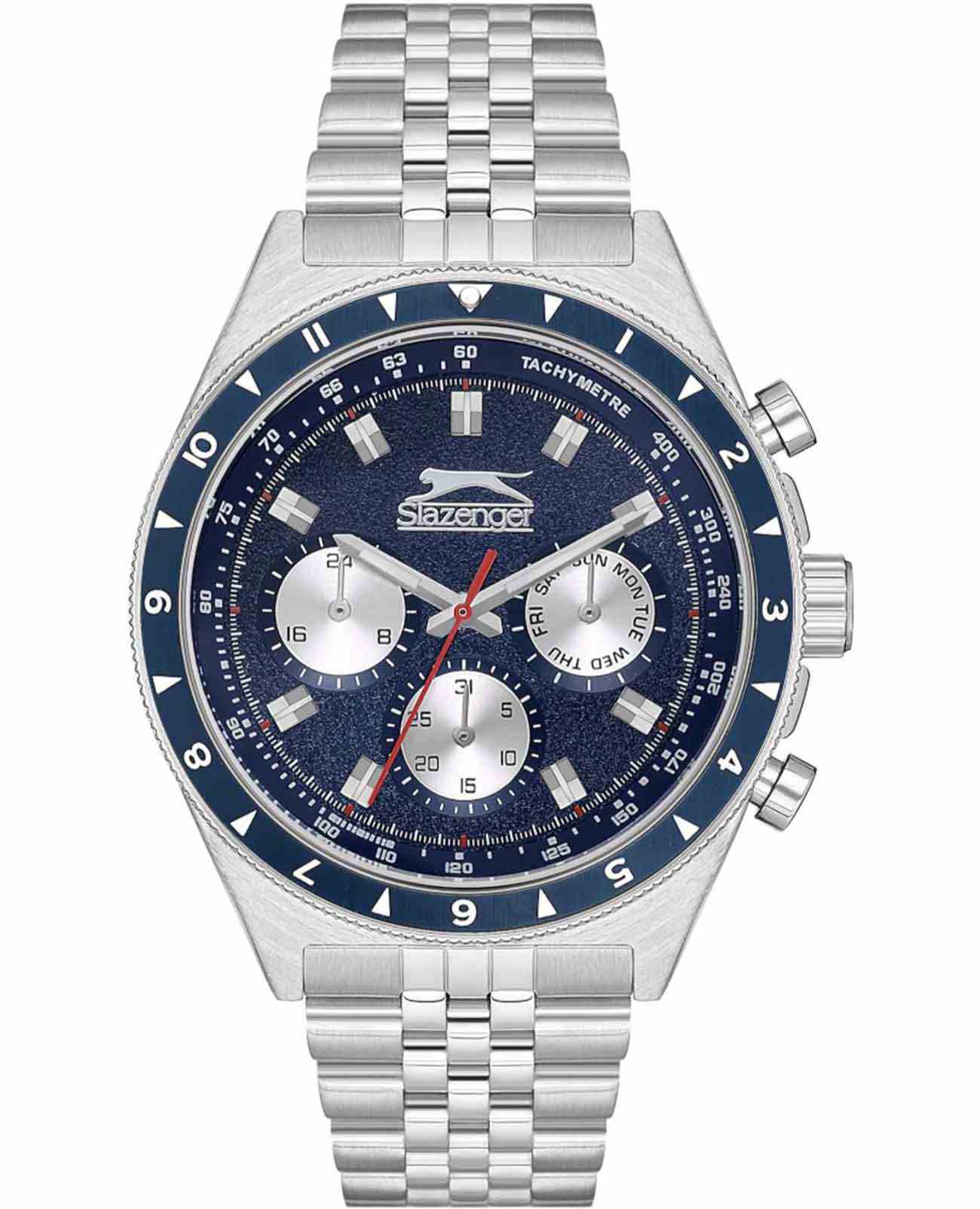 Slazenger Slazenger SL.09.2248.2.02  SL.09.2248.2.02 кварцевые мужские часы синий циферблат, браслет нержавеющая сталь — вид спереди