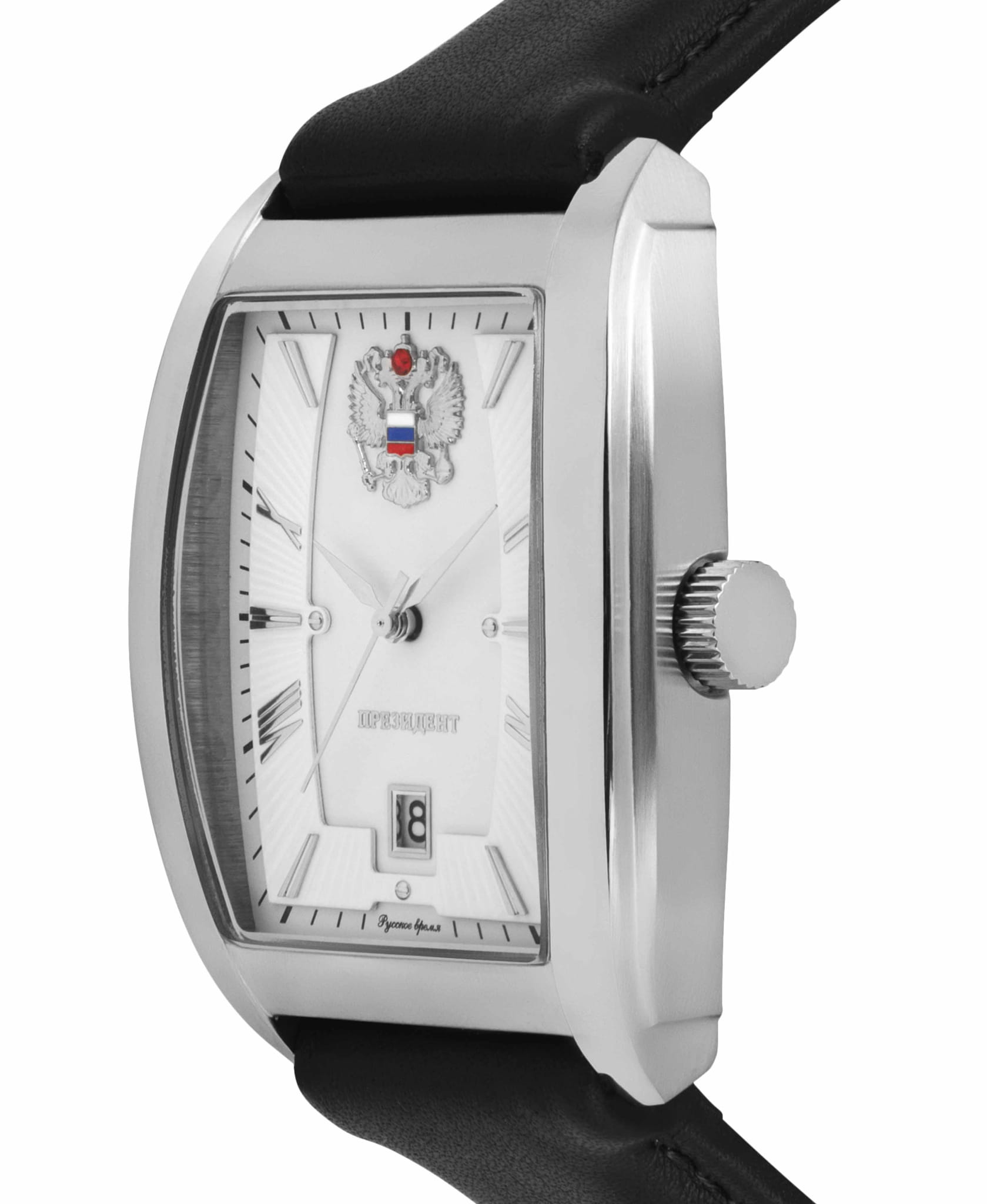 Президент Президент 1250600,  россия мужские часы на браслете кожаный боковой вид