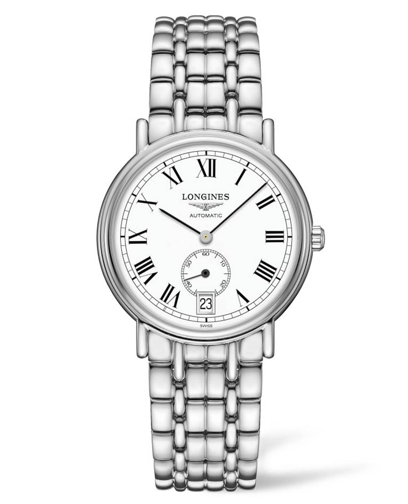 Longines Longines Elegant Collection L4.804.4.11.6  L48044116 механические женские часы белый циферблат, браслет нержавеющая сталь — вид спереди