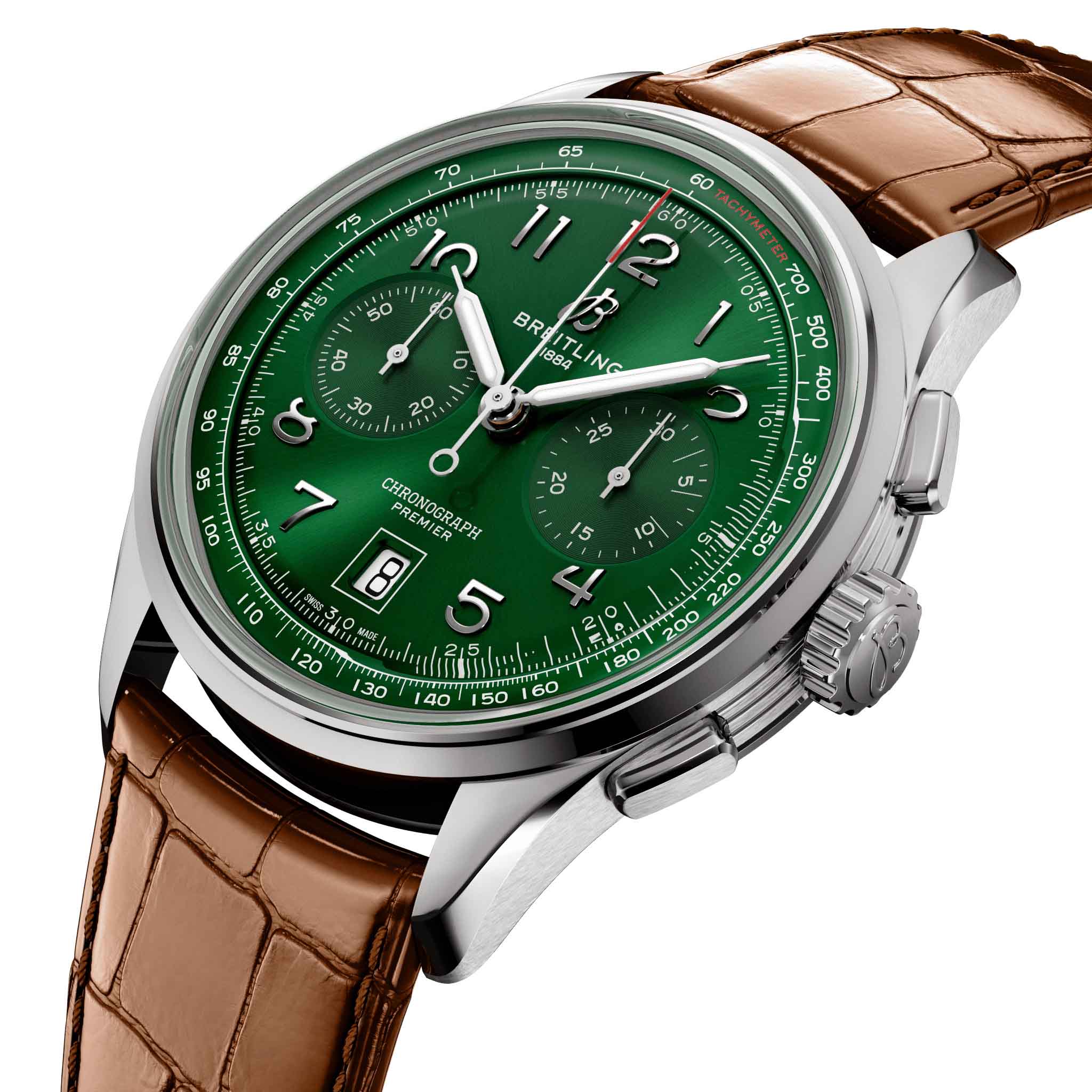 Оригинальные часы Breitling Breitling Premier B01 Chronograph 42 AB0145371L1P1 механические калибр механизма мануфактурный механизм breitling caliber b01 общий вид