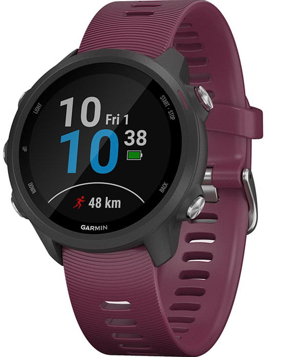 Garmin Garmin Forerunner 245 010-02120-11  010-02120-11 электронные мужские часы цветной циферблат, браслет силикон — вид спереди