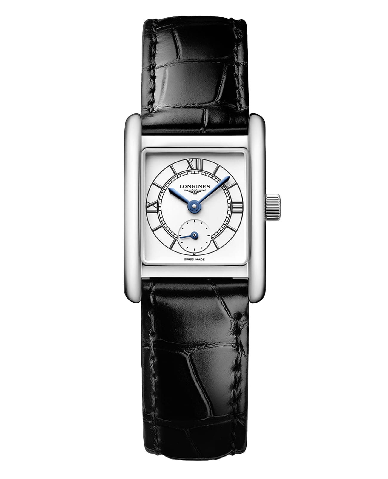 Longines Longines DolceVita L5.200.4.75.2  L52004752 кварцевые женские часы белый циферблат, браслет кожаный — вид спереди