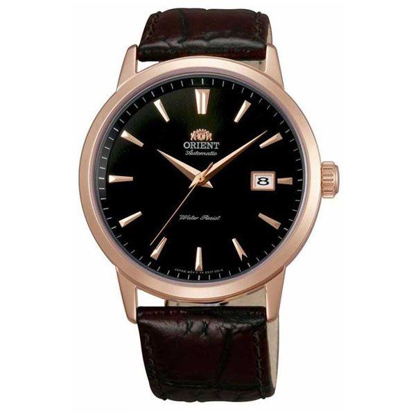 Orient Orient ER27002B (FER27002B)  FER27002B механические мужские часы черный циферблат, браслет кожаный — вид спереди