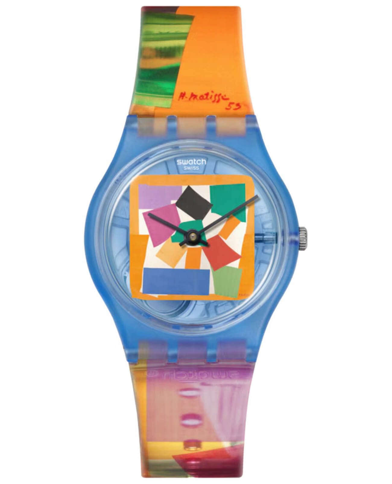 Swatch Swatch Gent Biosourced Standart SO28Z127  SO28Z127 кварцевые женские часы цветной циферблат, браслет пластик — вид спереди