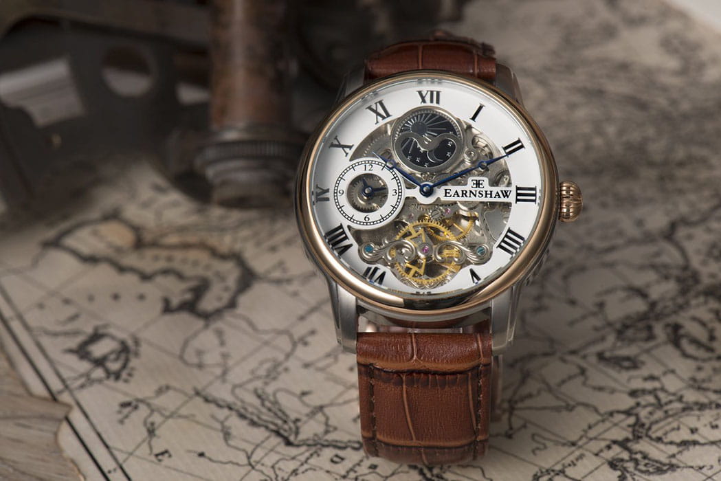 Earnshaw Earnshaw Longitude ES-8006-02 механические мужские часы часы крупный план серебристый циферблата