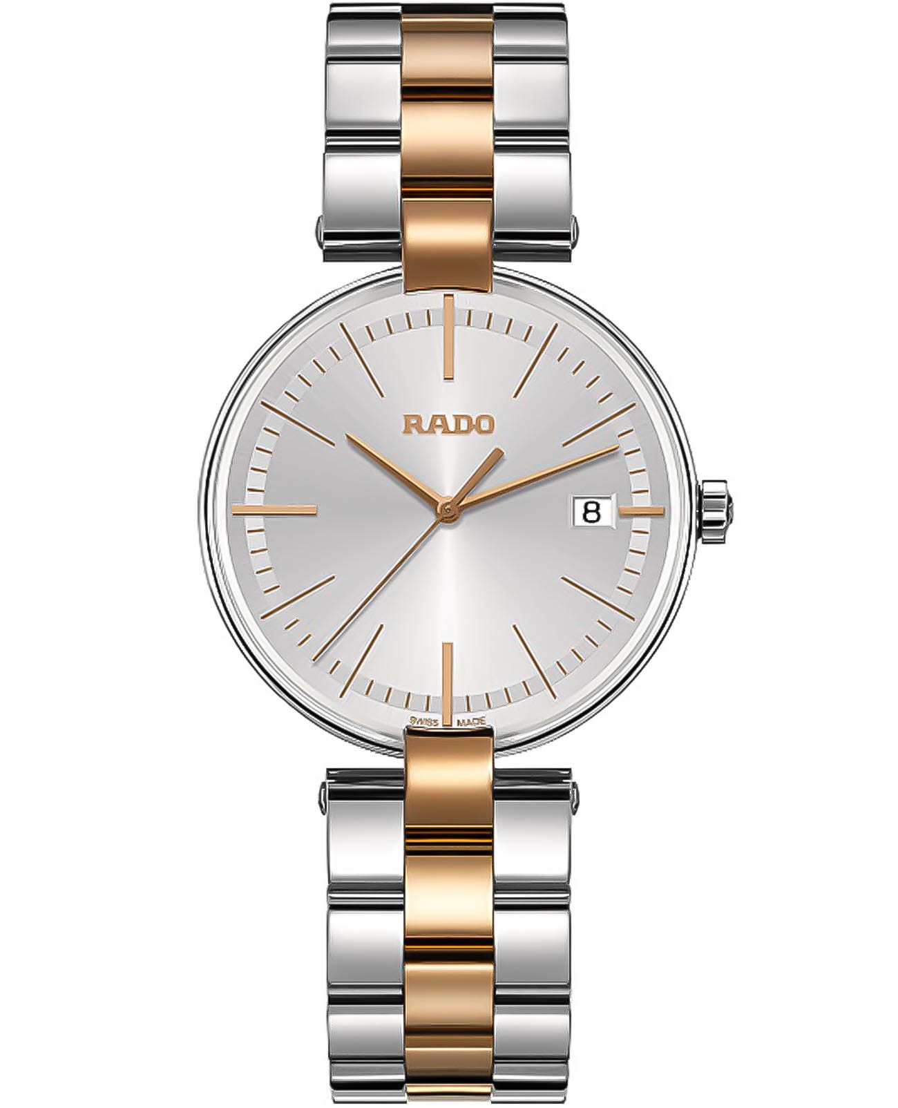 Rado Rado Coupole R22852183  R22852183 кварцевые мужские часы серебристый циферблат, браслет нержавеющая сталь с pvd-покрытием — вид спереди