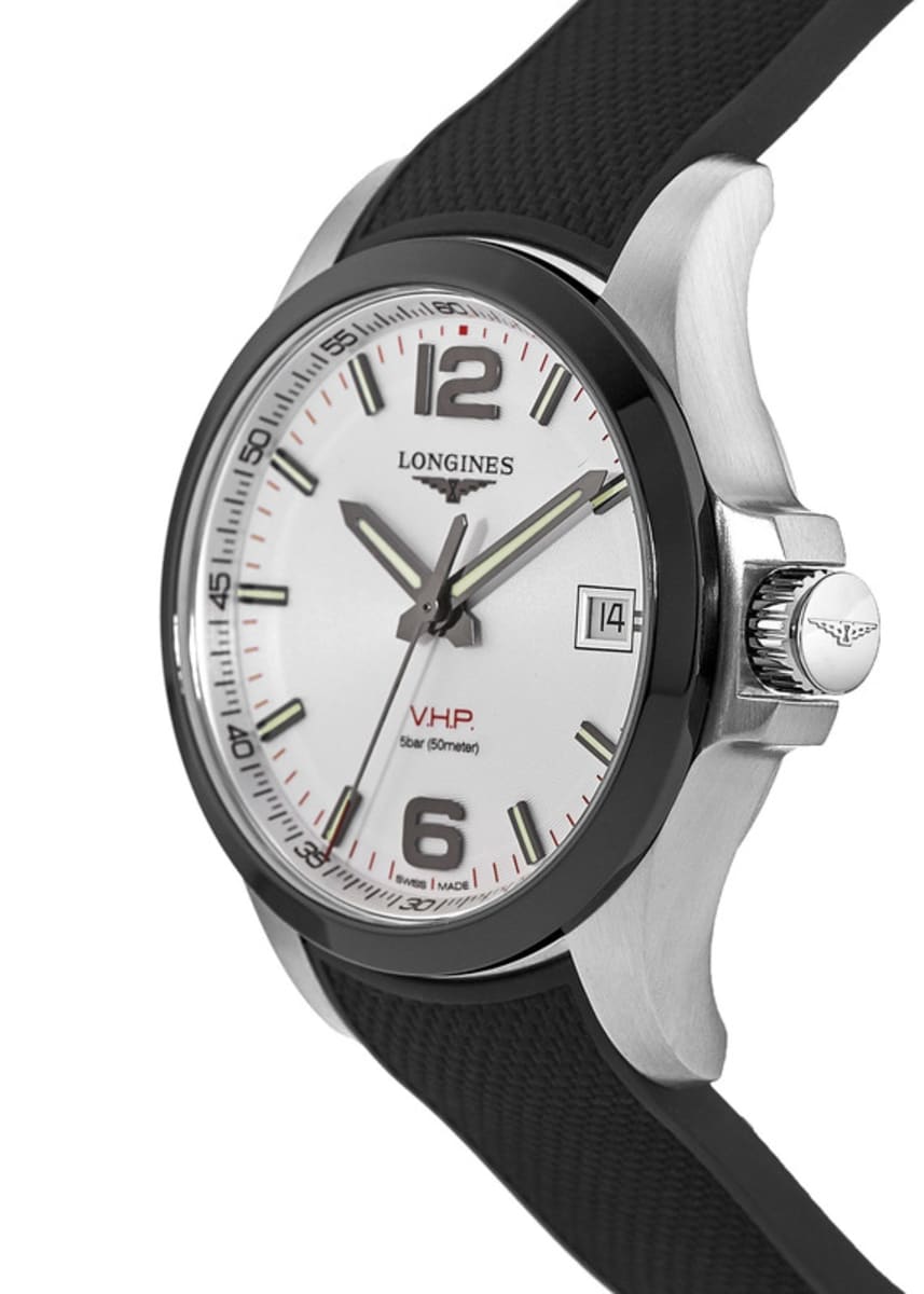Longines Longines Conquest V.H.P. L3.719.4.76.9 , наручные мужские часы фото под углом