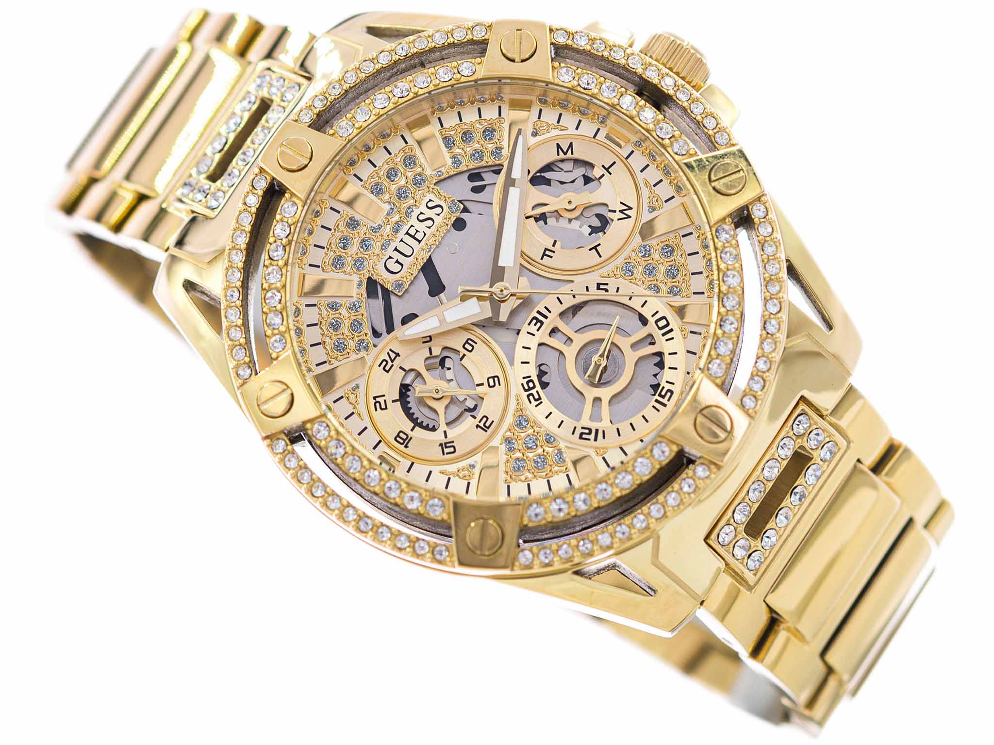 Боковая сторона корпуса Guess Guess Queen GW0464L2 с заводной головкой и логотипом бренда