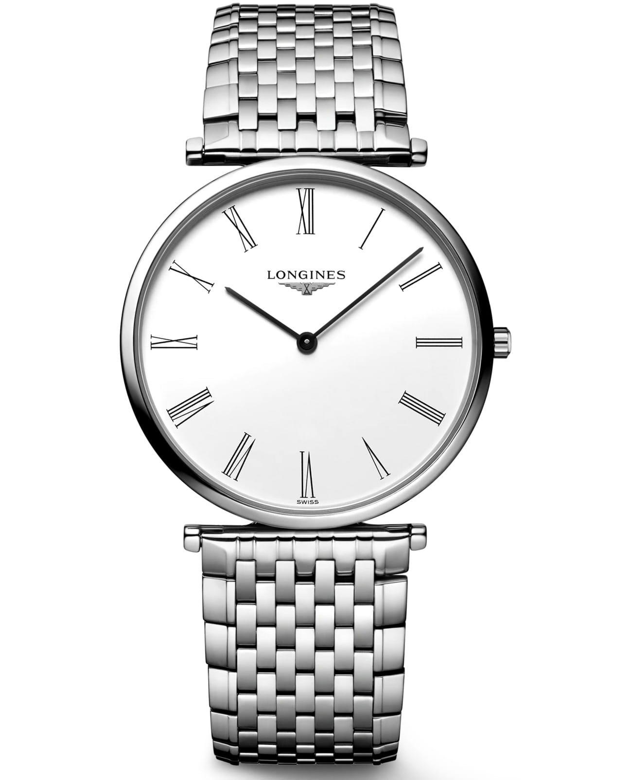 Longines La Grande Classique de Longines L4.755.4.11.6  L47554116 кварцевые женские часы белый циферблат, браслет нержавеющая сталь — вид спереди