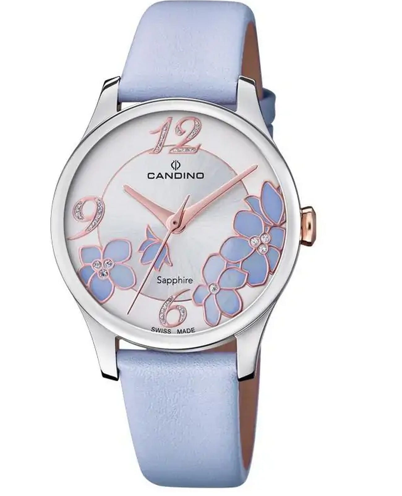 Candino Candino Elegance C4720/3  C4720/3 кварцевые женские часы белый циферблат, браслет кожаный — вид спереди