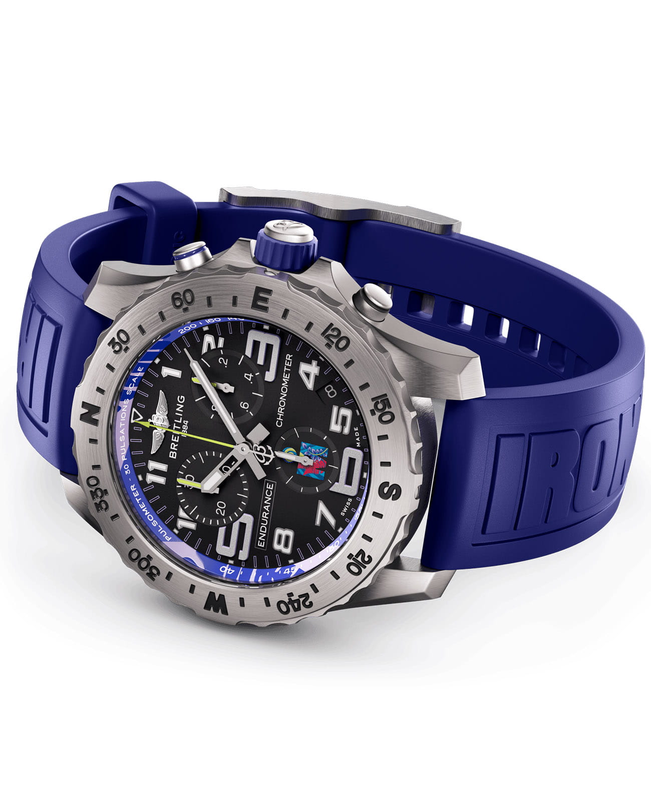 Breitling Breitling Endurance Pro 44 IRONMAN World Championship 2024, professional швейцария мужские часы на браслете каучук боковой вид