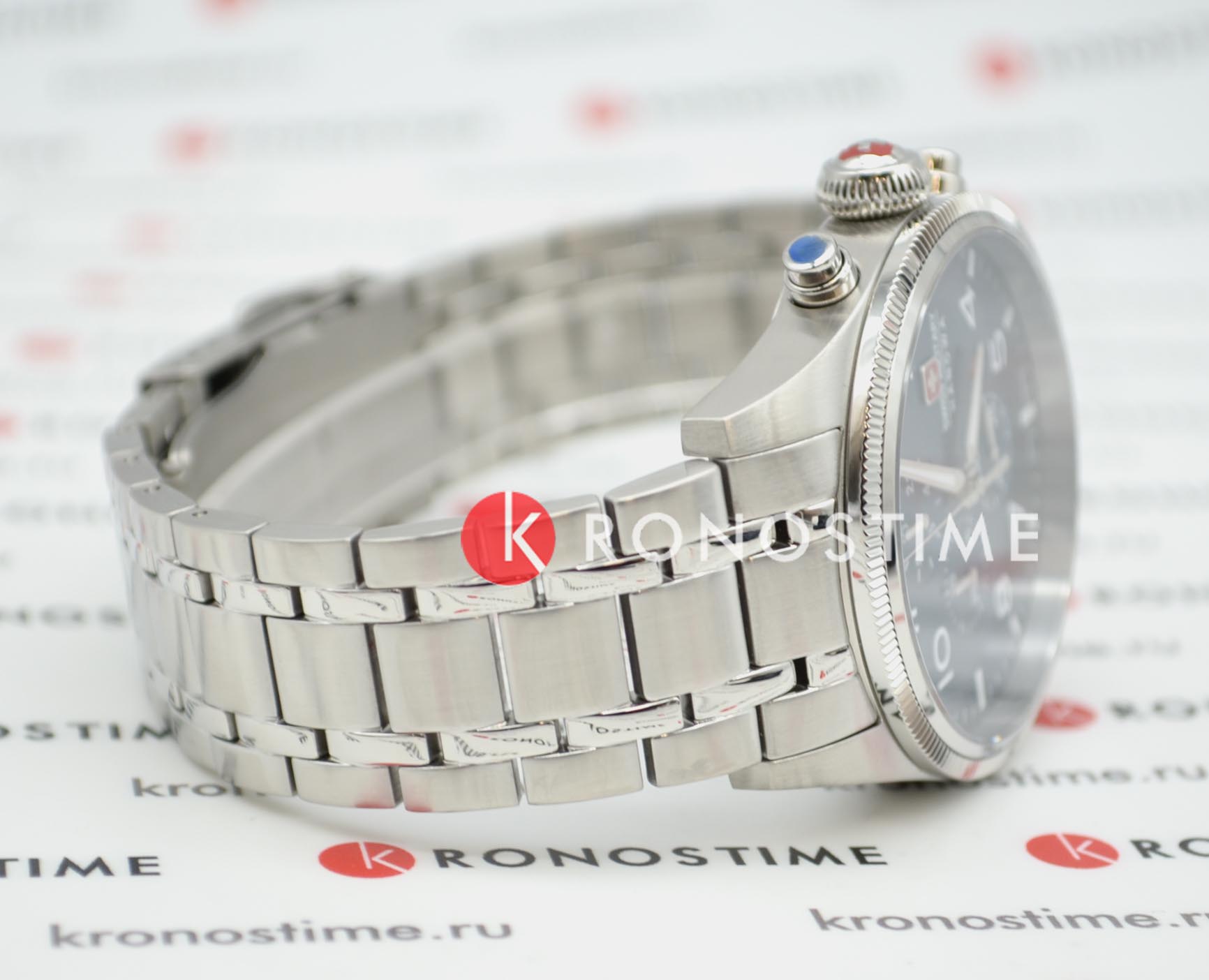 Swiss Military Hanowa Swiss Military Hanowa Thunderbolt Chrono SMWGI0000403 кварцевые мужские часы часы крупный план синий циферблата