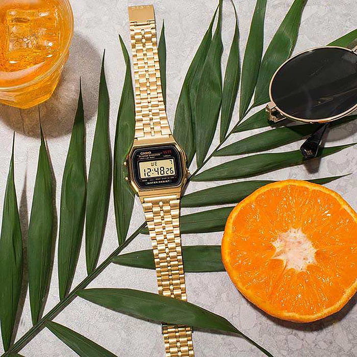 Casio Casio A-159WGEA-1E япония наручные мужские часы заводная головка с логотипом Casio