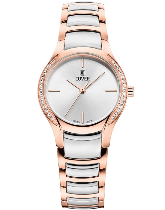 Cover Cover Sandara CO203.05  CO203.05 кварцевые женские часы белый циферблат, браслет нержавеющая сталь с pvd-покрытием — вид спереди