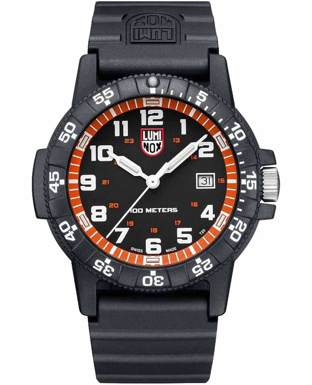 Luminox Luminox Leatherback Sea Turtle XS.0329.1  XS.0329.1 кварцевые мужские часы черный циферблат, браслет полиуретан — вид спереди