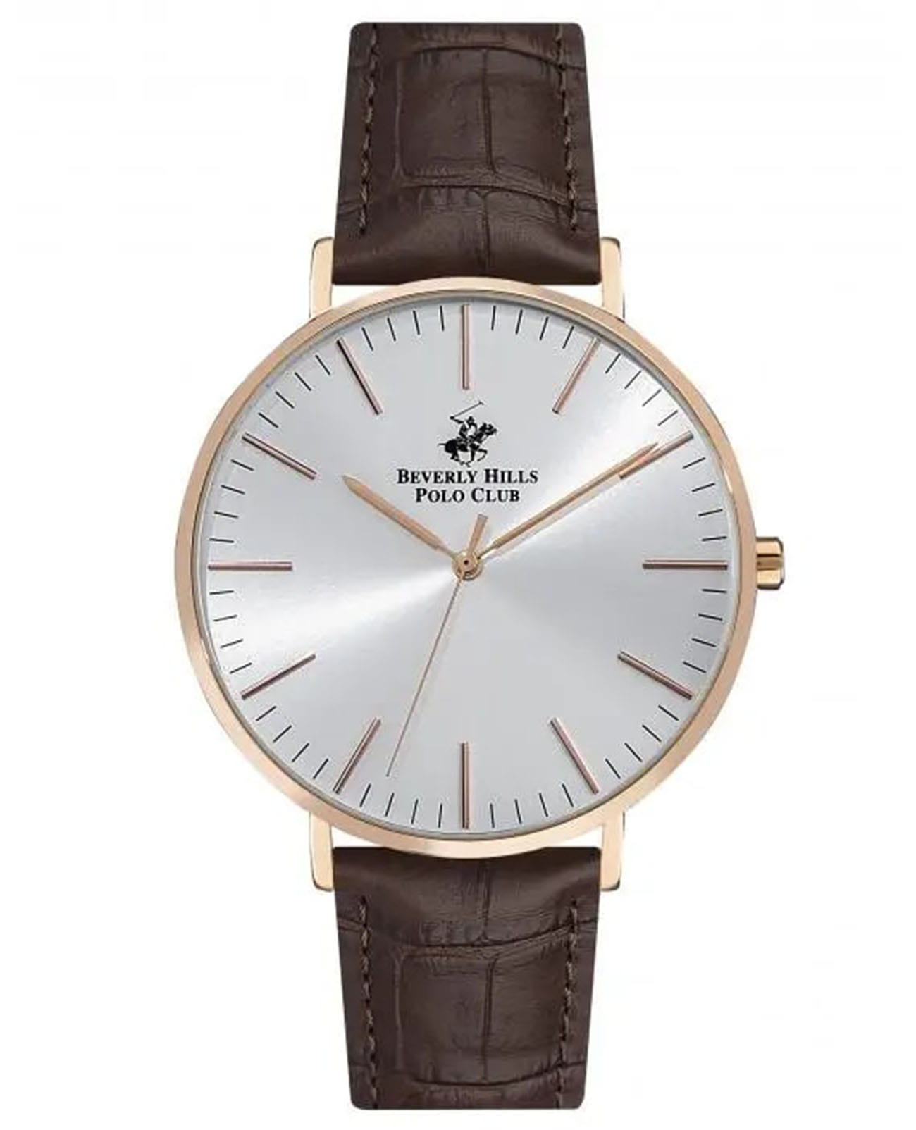 Beverly Hills Polo Club Beverly Hills Polo Club BP3129X.432  BP3129X.432 кварцевые мужские часы серебристый циферблат, браслет кожаный — вид спереди