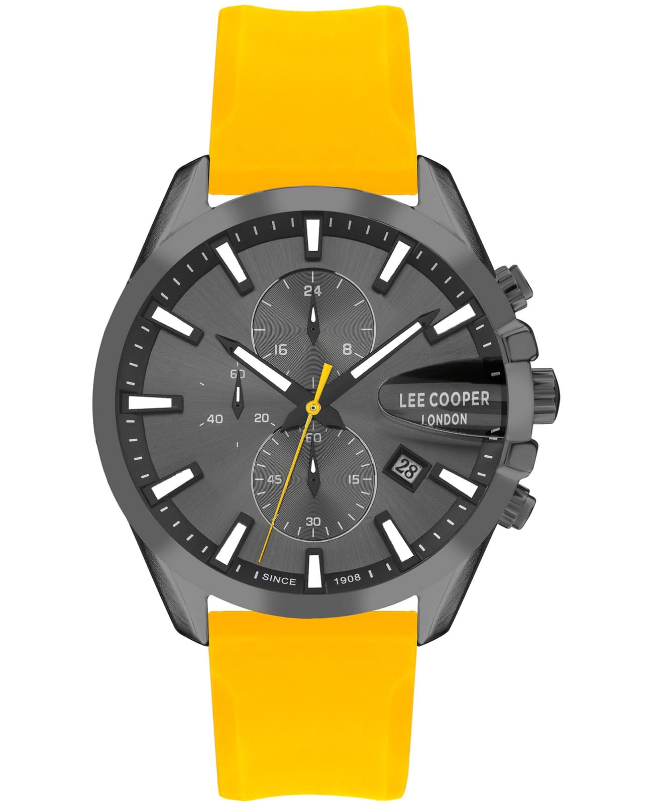 Lee Cooper Lee Cooper LC07522.066  LC07522.066 кварцевые мужские часы серый циферблат, браслет каучук — вид спереди